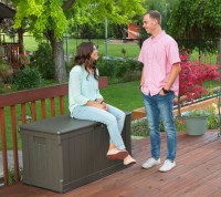 Lifetime Premium Kissenbox Gartenbox Auflagenbox braun 440 L