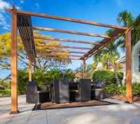 Paragon Outdoor Aluminium Pavillon Gazebo Florida hellbraun 350 x 350 cm